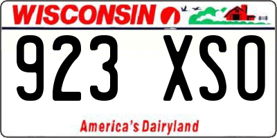 WI license plate 923XSO