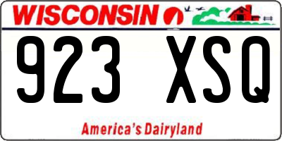 WI license plate 923XSQ