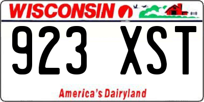 WI license plate 923XST