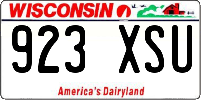 WI license plate 923XSU