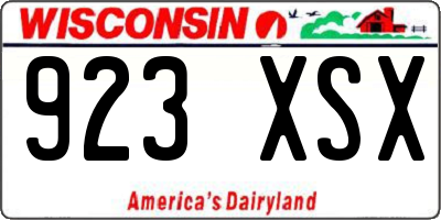 WI license plate 923XSX