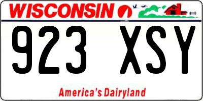 WI license plate 923XSY