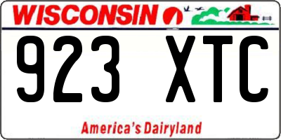 WI license plate 923XTC