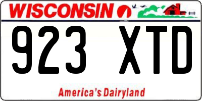 WI license plate 923XTD
