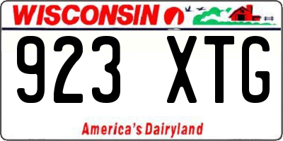 WI license plate 923XTG