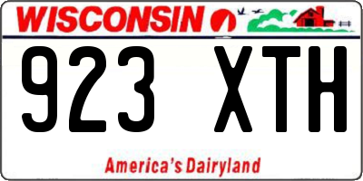WI license plate 923XTH