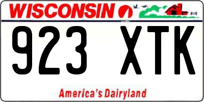WI license plate 923XTK