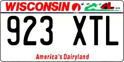 WI license plate 923XTL