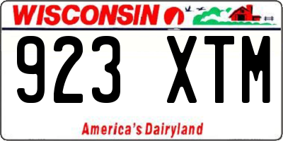 WI license plate 923XTM
