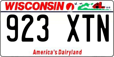 WI license plate 923XTN
