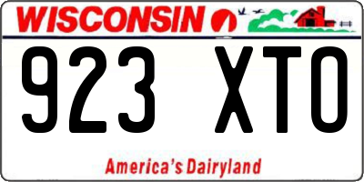 WI license plate 923XTO