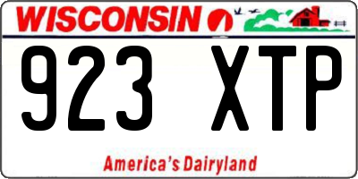 WI license plate 923XTP