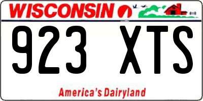 WI license plate 923XTS