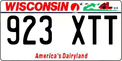 WI license plate 923XTT