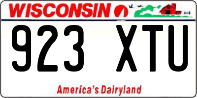 WI license plate 923XTU