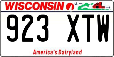 WI license plate 923XTW