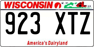 WI license plate 923XTZ