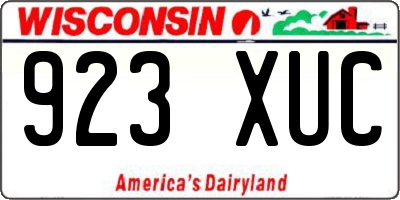 WI license plate 923XUC