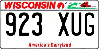 WI license plate 923XUG