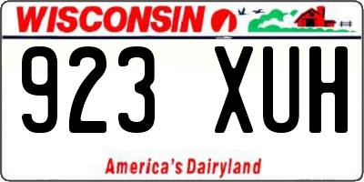 WI license plate 923XUH