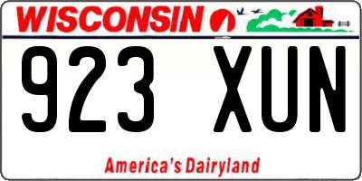 WI license plate 923XUN