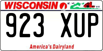 WI license plate 923XUP