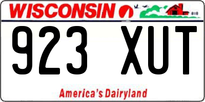 WI license plate 923XUT