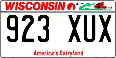WI license plate 923XUX
