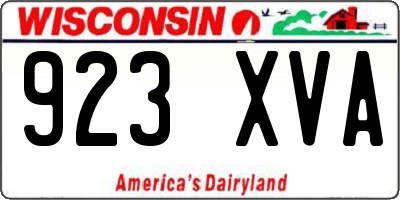 WI license plate 923XVA