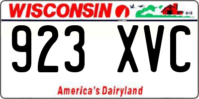 WI license plate 923XVC