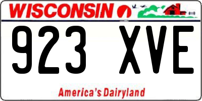 WI license plate 923XVE