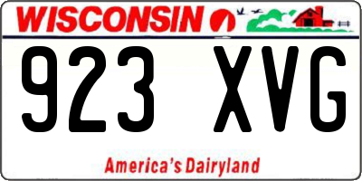 WI license plate 923XVG