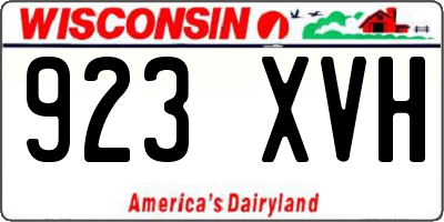 WI license plate 923XVH