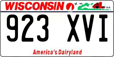 WI license plate 923XVI