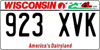 WI license plate 923XVK