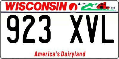 WI license plate 923XVL