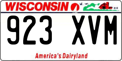 WI license plate 923XVM