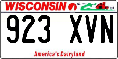 WI license plate 923XVN