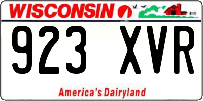 WI license plate 923XVR