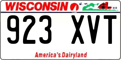 WI license plate 923XVT