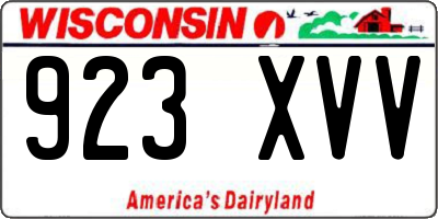 WI license plate 923XVV