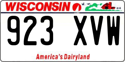 WI license plate 923XVW