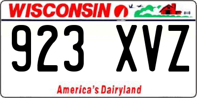 WI license plate 923XVZ