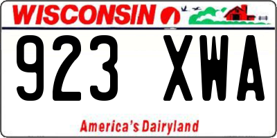 WI license plate 923XWA