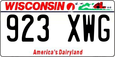 WI license plate 923XWG