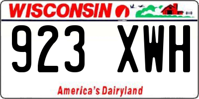 WI license plate 923XWH