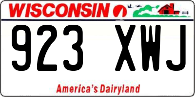 WI license plate 923XWJ