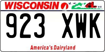 WI license plate 923XWK