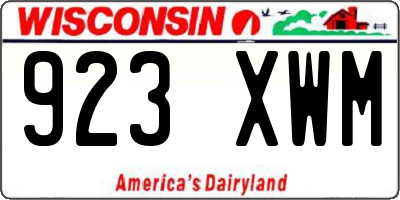 WI license plate 923XWM