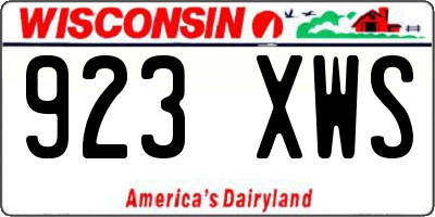 WI license plate 923XWS